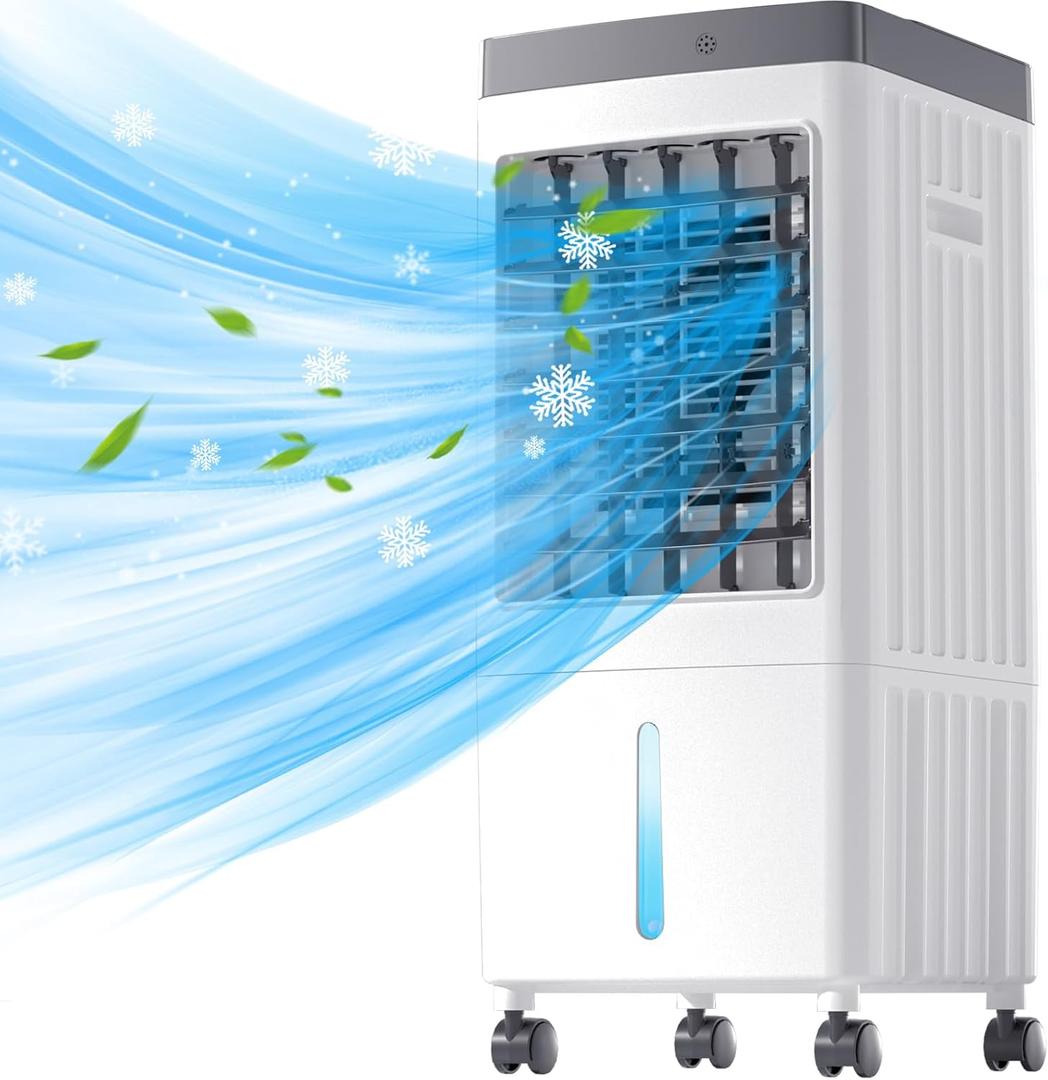 Portable Air Conditioners, Evaporative Air Conditioner for Room [40H], Portable ac Unit with 2.6 Gallon Water Tank&3 Speeds, Personal Air Cooler with Remote Control, Fast Cooling for Home Office Room