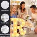 Pooqla LED Marquee Letter Lights, Warm White and Cool White Decorative Lighted Letters, Light Up Alphabet Letters for Boys Girls, Party, Wedding, Bar, Night Light, Birthday Decoration, Letter T