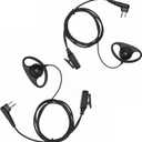 CLS1410 CLS1110 Earpiece Compatible with Motorola Radio CP200 GP300 GP2000 Walkie Talkie with PTT Mic 2 Pin Headset Single-Wire Surveillance Kit (D-Shaped, 2 PCS)