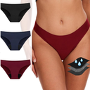 Period Underwear for Women, Bikini Leak-Proof 2.0 Seamless Menstrual Panties for Heavy Flow, 3 Pack