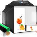 PULUZ 16x16 Inch Upgrade Photo Studio Light Box, Professional Dimmable Shooting Tent with 480 LED Lights & 4 PVC Backdrops, Portable Softbox for Jewelry, Small Product Photography