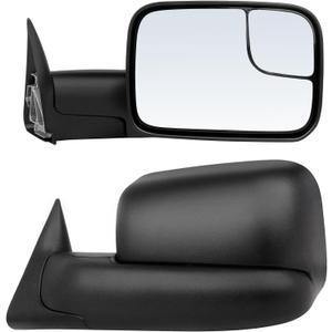 ECCPP Towing Mirrors Replacement fit for Dodge 94-01 for Ram 1500 94-02 for Ram 2500 3500 Pickup Truck Manual Towing Tow Mirrors Left Driver and Right Passenger Pair Set Fits 60177-78C Side Mirrors