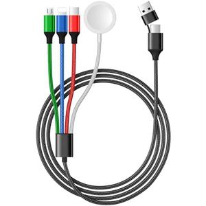 Temdan for Apple Watch Charger,4 in 2 USB C Cable for iPhone 17 Charger/Type C/Micro USB,Multi Charging Cable Cord,Portable Travel Vacation Essentials Designed for iWatch &iPhone 16-12