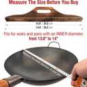 YOSUKATA Premium Wok Cover 14" for Wok 14" - Wooden lid for Frying Pan - Ergonomic Handle - Condensate-free - Durable Accessories for Carbon Steel - Cast Iron - Stainless Steel & Aluminum Woks