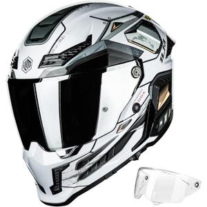 ILM Motorcycle Helmets for Adult Men Women Full Face DOT ECE MF509, CYBORG-gray, Large 