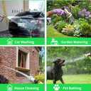 50ft Garden Hose, Heavy Duty Outdoor Water Hose with 10-Way Spray Nozzle, Leak-Proof Brass Connectors, Flexible 50 Foot Hose for Yard & Outdoor,Car Wash