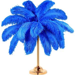 Retrowavy 30 Pcs 14-16 Inches Large Natural Ostrich Feathers Bulk for Centerpieces for Wedding Party Centerpieces Home Decoration Flower Arrangement (Royal Blue)