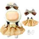 Gold Doll Clothes for 17cm (NO Doll) – Cute Dress Dolls Outfit Accessories for a Unique Dressed-Up Look – Fashion Kawaii Accessories Dress 1 D