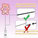 Pink Teddy Bear Badge Reel Retractable for Nurse Nursing RN CNA LPN Healthcare Worker & Teacher, Cute Pediatric Nurse Gifts, Teddy ID Name Badge Holder with Alligator Clip & 24 Durable Nylon Cord
