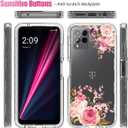 Case for REVVL 6 Pro/T Phone Pro 5G TMAF035G Case with Tempered Glass Screen Protector, Full Body Clear with Floral Design Protection Phone Cover Cases for T-Mobile REVVL 6 Pro 5G (rose flower)