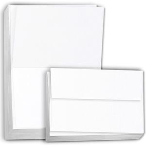 Hamilco Linen Card Stock Folded Blank Cards with Envelopes 5x7 - Scored Linen Cardstock Paper 80lb Cover - 100 Pack