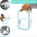 2 Pack Fruit Storage Containers for Fridge, Glass Fruit Containers for Fridge with Airtight Lid, Airflow Vent Design to Keep Produce Fresh Longer, Ideal for Fruits and Vegetables Storage