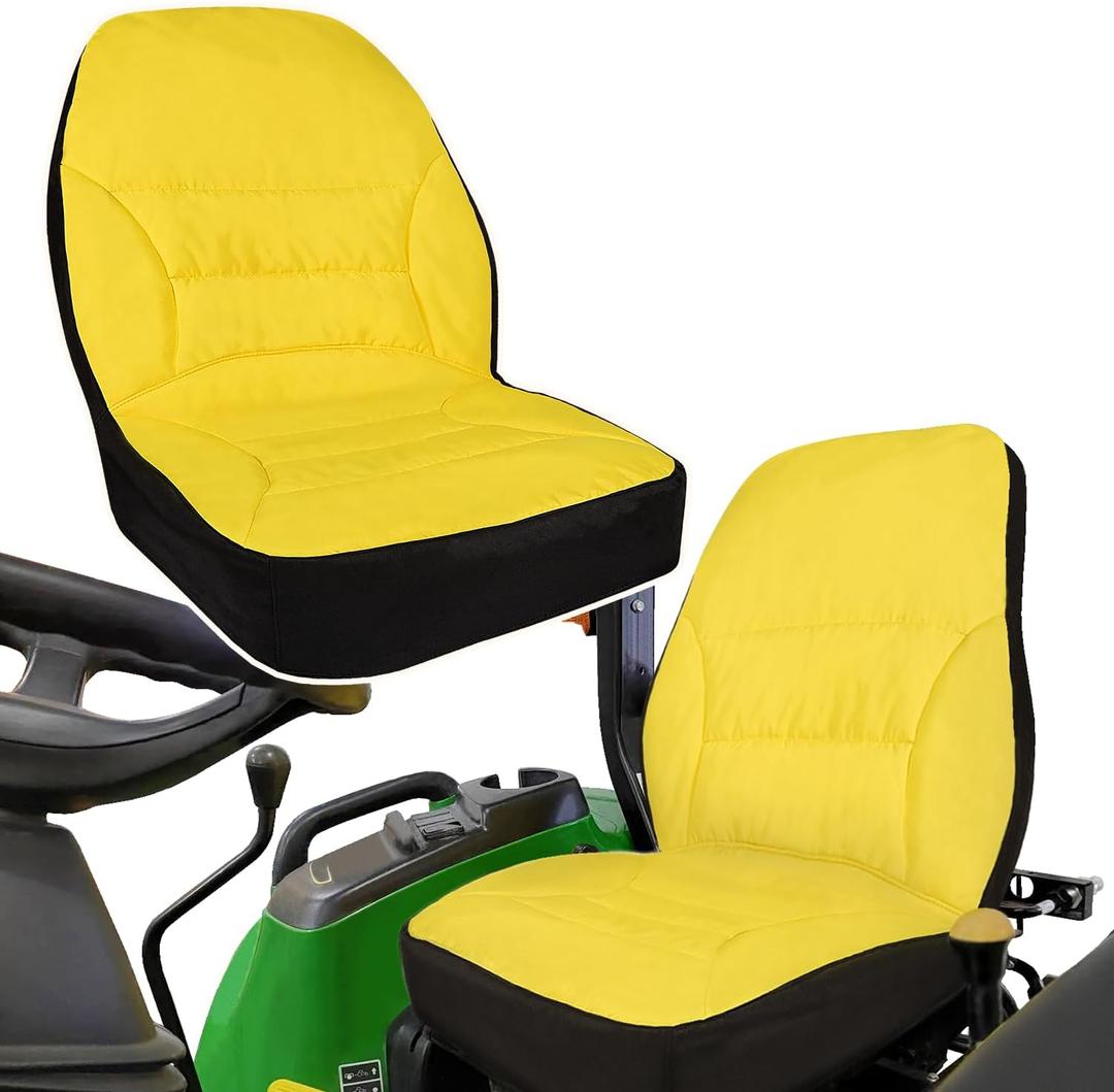 LP95233 Waterproof Seat Cover Cushioned with Oxford 300D Fabric for John Deere Compact Utility Tractor Seat Cover Back Up to 18" High Compatible with 3E/3RSeries, 4M Series,1023E Tractor