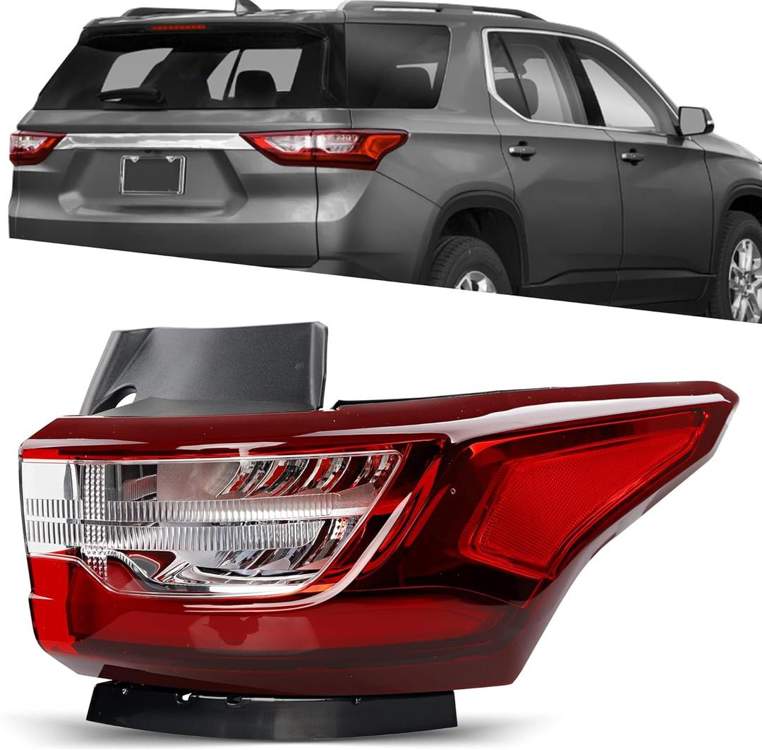 LED Outer Tail Light - Brake Taillight Compatible with Chevy Traverse 2018-2021 - Rear Lamp Assembly Replacement for 84618032 and GM2805130 - Outer Passenger Right Side