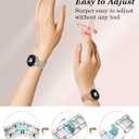 Wearlizer Metal Band Compatible with Samsung Galaxy Watch 7 6 5 4 FE Active 2 40mm 44mm/Watch 6 4 Classic 43mm 47mm 42mm 46mm/Watch 5 Pro 45mm Bands, 20mm Dressy Stainless Steel Chain Strap Women