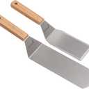 Metal Spatula Set - Griddle Long Spatula - Teppanyaki spatulas - Griddle Scraper and Pancake Flipper or Hamburger Turner - Stainless Steel Utensil great for BBQ Grill Flat Top - Commercial Grade