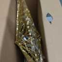 Christmas Star Tree Topper, Plug in 3D Star Tree Topper, 11Golden Glittered Metal Hollow Designed Built-in 10 Bulbs String Lights for Christmas Tree Decorations