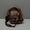 Hebetag Small Leather Shoulder Bag Crossbody Pack for Men Outdoor Travel Business (#02brown)