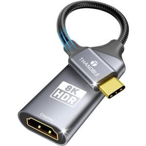 USB C to HDMI 2.1 Adapter, Support 8K@60Hz and 4K 120Hz, Dynamic HDR, Thunderbolt 3/4/5, USB 4 Port, Type C to HDMI Adapter for MacBook Pro/Air, XPS, ThinkPad, iPhone 15/16 Series