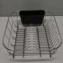 Sweet Home Collection 2 Piece Dish Drying Rack Set Drainer with Utensil Holder Simple Easy to Use Fits in Most Sinks, 14.5" x 13" x 5.25", Black