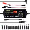 Adjustable Universal Power Supply Adapter 4A 144W Adjustable Variable Switching 3V~36V 3V 5V 12V 24V 30V 36V AC/DC Adapter, AC to DC Converter with 14 Tips, Polarity Converter and Test Lead