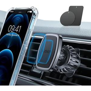 LISEN Magnetic Phone Holder for Car, Upgraded Clip + Ultra 6 Strong Magnets, Phone Magnets for Back of Cell Phone,Galaxy S25 Ultra 4-6.7 inch Smartphones (Black)