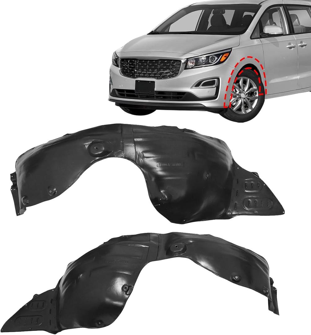 SecosAutoparts Front Left & Right Side Fender Liner Wheel Splash Set Compatible with Kia Sedona 2015-2021# 86811A9000 86812A9000 KI1248148 KI1249148