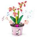 Flower Building Toy with Music, Flowers Botanical Plants Blocks Sets Kits, Halloween Birthday Thanksgiving Gift Ideas for Kid Girl Boy Child, Home Dorm Room Desk Decor, Ages 5 6 7 8, Heronsbill