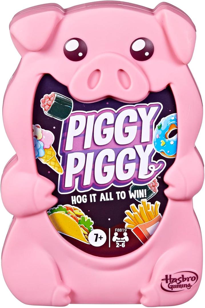 Hasbro Gaming Piggy Piggy Card Game | Family Games for Kids, Teens, and Adults | 2 to 6 Players I 20 Mins. Average | Quick-Playing Travel Games | Fun Summer Activities | Vacation Essentials | Ages 7+