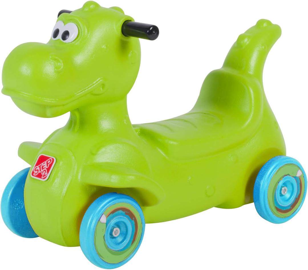 Step2 Dino Dash Kids Push Car, Foot Powered Ride On Toy, Practice Balance with 4 Wheels, Track Not Included, Made of Durable Plastic, Max Weight 50 lbs., for Toddlers 2-5 Years Old, Green
