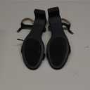 Amazon Essentials Womens Ankle Strap Low Heel (12, Black Faux Suede)