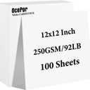 OcePor 100 Sheets White Cardstock 12 x 12, 92lb/250gsm Black Card Stock, Thick Card Stock Paper, Heavy Cardstock Paper for Printer, Resume, Scrapbooks, Art, Crafts, Business Cards