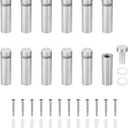 PATIKIL 1/2 x 1.6 inch Sign Standoff Screws, 12 Set Stainless Steel Wall Standoff Mounting Hardware Advertising Glass Nail for Hanging Acrylic Picture Frame Acrylic Panel, Silver