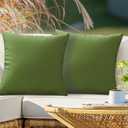 VAKADO Outdoor Waterproof Throw Pillow Covers 16X16 Set of 2 Decorative Army Green Patio Furniture Cushion Cases Outside Decor for Couch Garden Bench Porch
