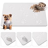 Drydiet Pet Gift Stone Pet Feeding Mat Diatomaceous Earth Absorbent Non Slip Cat Dog Mat for Food and Water Quick Drying Easy to Clean Dog Placemat for Bowl Dish(Light Gray,16 x 24 Inch)