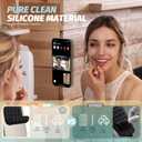 Orzero (2 PCS) Double Sided 40 Grain Silicone Suction Cups Phone Mount Compatible for All iPhone and Android Cellphones, Hands-Free Strong Grip Holder for Selfies and Videos (Black, White)