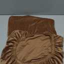 Smiry Velvet Stretch Chair Covers for Dining Room Set of 4, Soft Fit Removable Washable Kitchen Parsons Chair Slipcover Protector, Camel