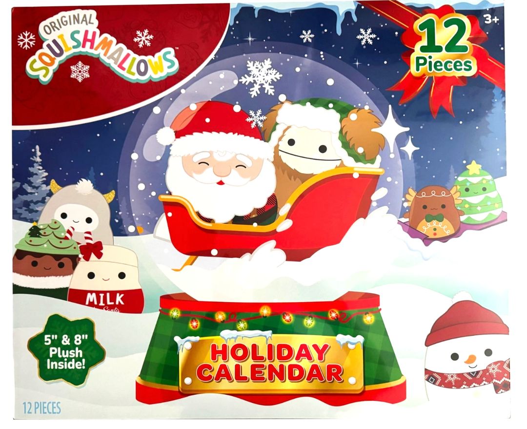 New Original Squishmallows 12 pc. Plush Holiday Calendar Box Set
