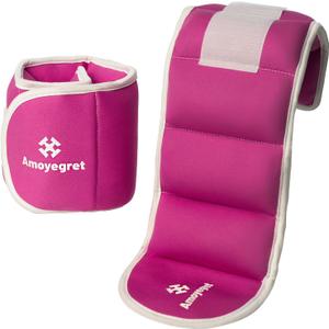 Ankle Weights, Wrist & Leg Weights for Women Men Weighted Wristbands & Foot Weight | Comfortable Fixed Weight Set ( 4 lbs Pair), Soft Breathable Fabric, Ideal for Walking, Workout (Pink)