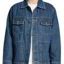 ZVX Men's Denim Jacket Button Front Vintage Casual Trucker Jacket S