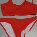 Women's Ribbed Bikini Sets Scoop Neck Cheeky Swimsuit Textured Two Piece Bathing Suit Size L