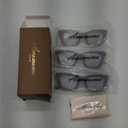 AMOMOMA Trendy Oversized Blue Light Stylish Readers for Women,Retro Square Cute Sturdy Computer Womens Reading Glasses AM6042 +2.50