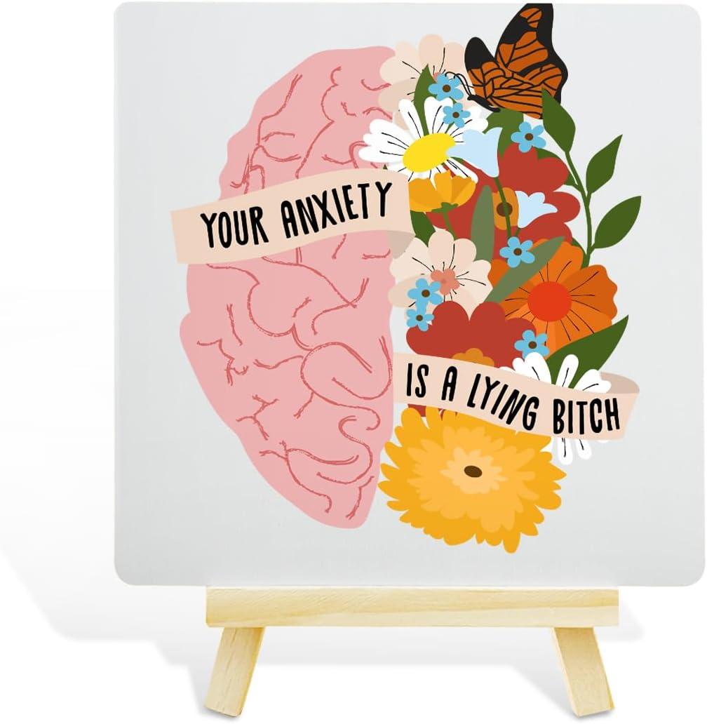 Mental Health Gifts for Women Men, Anxiety Relief Gifts, Calming Gifts for Anxiety Women Men Therapist, Mental Health Decorations for Home Office, Calming Decor for Anxiety, Your Anxiety Is