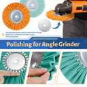 Amylove 8 Inch Airway Buffing Wheels Aluminum Wheel Polishing Kit in Diameter 5/8 Inch Arbor Hole, Polishing Compound and Metal Polish Kit for Angle Grinder(Fresh Color,6 Pcs)