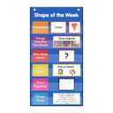 Auchq All About Shapes Pocket Chart Shapes of The Week/Day Space-Saver Focus Classroom Wall Poster-Provides Student Shapes Practice with 65 Cards Great for VPK,Preschool,Prek,Kindergarten,Grade1
