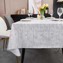 Pioggia Vinyl Tablecloth with Flannel Backed Rectangle Waterproof Oil-Proof PVC Table Cloth Wipeable Spill-Proof Plastic Table Cover for Indoor and Outdoor, 102" x 60"