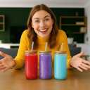 DIY Glitter Snow Globe Tumbler Supplies Kit  16oz High Borosilicate Pre-Drilled Glass Cup with Squeeze Bottle, Funnel, Bent Syringe, Tweezer & Seal Plug for Custom Crafts, Gifts & Holiday Parties