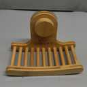 Wall Mounted Soap Dish Removable by Odeden, Bamboo Soap Holder with Arc-Shaped Designed for Shower, Bathroom, Tub, Kitchen, No More Soggy Soap, Sponge Holder Detachable for Clean