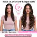 ALXNAN Long Wavy Hair Extensions for Women, Clip in Hair Extensions Clip Ins Soft Full Head Synthetic Hairpieces 20 Inch Balayage Dark Brown to Chestnut Brown
