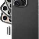 LONLI Classic - for iPhone 16 Pro Max Leather Case [Camera Control Button Coverage] - European Genuine Vele Leather Phone Case - Smoothen and Soften Over Time - [Compatible with Magsafe] - Black